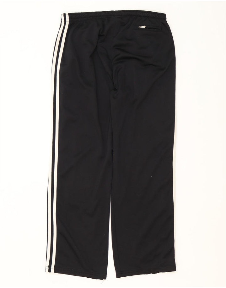 Calças de treino masculinas Adidas UK 40/42 poliéster preto médio