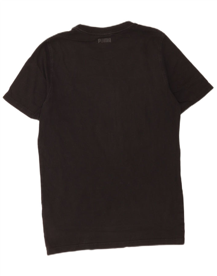 Puma Mens Graphic T-Shirt Top Pequeno Algodão Preto