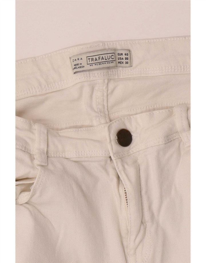 Zara Calça Jeans Feminina Trafaluc Cropped EU 40 Médio W30 L23 Branco