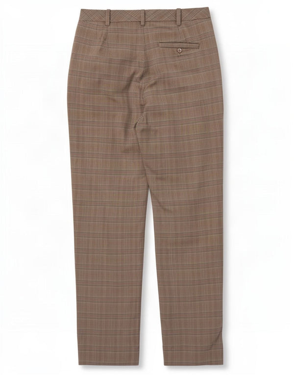 Calça feminina de terno cônico Marks & Spencer Reino Unido 8 pequena W28 L29 xadrez cinza
