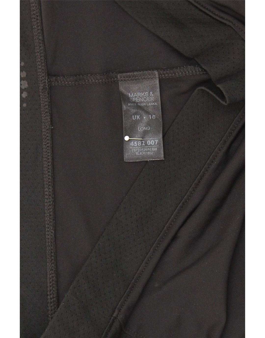 Calça de treino feminina Marks & Spencer Reino Unido 16 grande poliéster preto