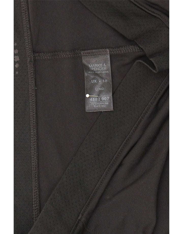 Calça de treino feminina Marks & Spencer Reino Unido 16 grande poliéster preto