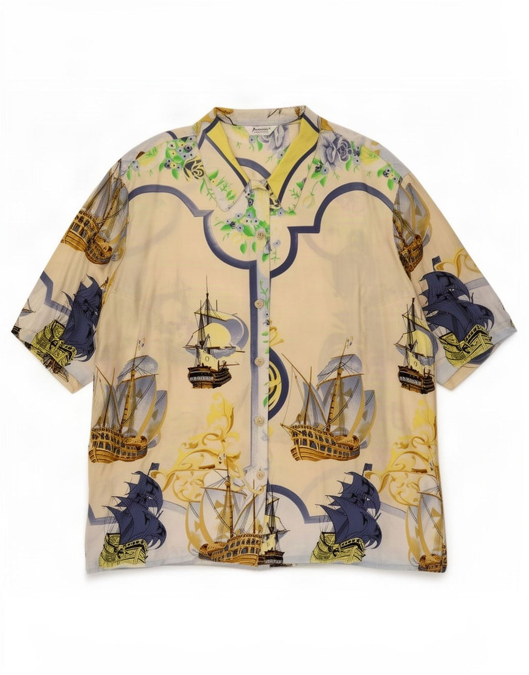 Blusa feminina Antonette com camisa gráfica grande EU 44 XL bege náutico