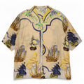 Blusa feminina Antonette com camisa gráfica grande EU 44 XL bege náutico