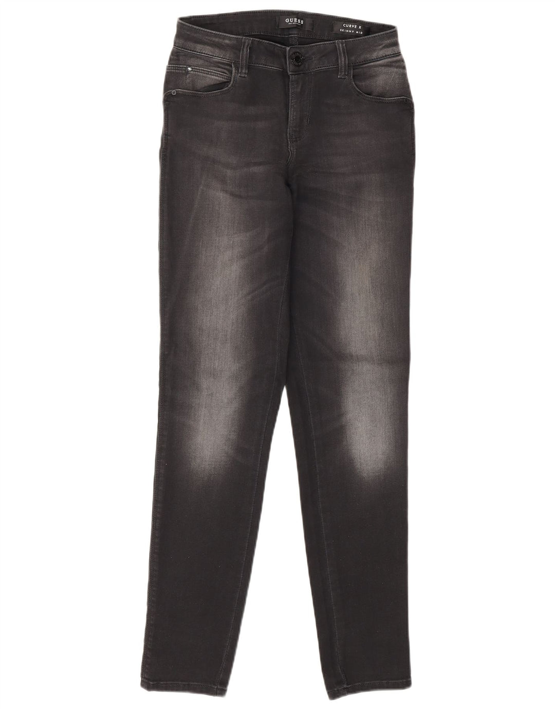 Guess Womens Curvy X Mid Rise Skinny Jeans W25 L30 Cinza