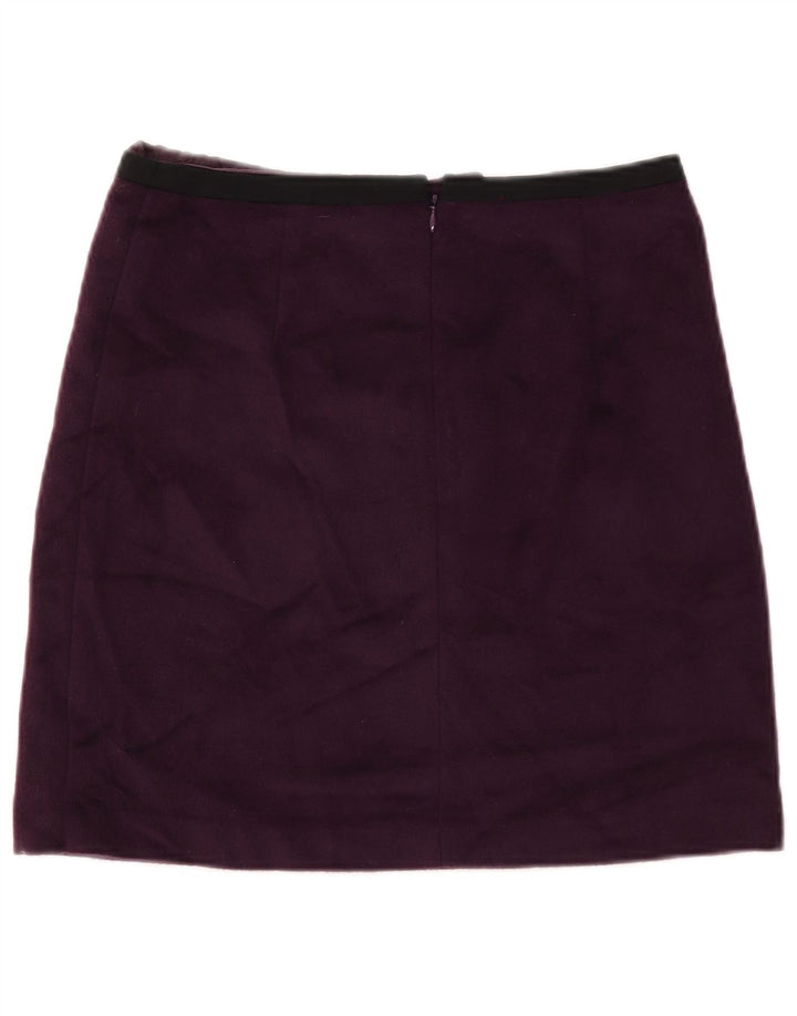 Minissaia feminina MARKS & SPENCER Reino Unido 10 pequena W28 poliéster roxo