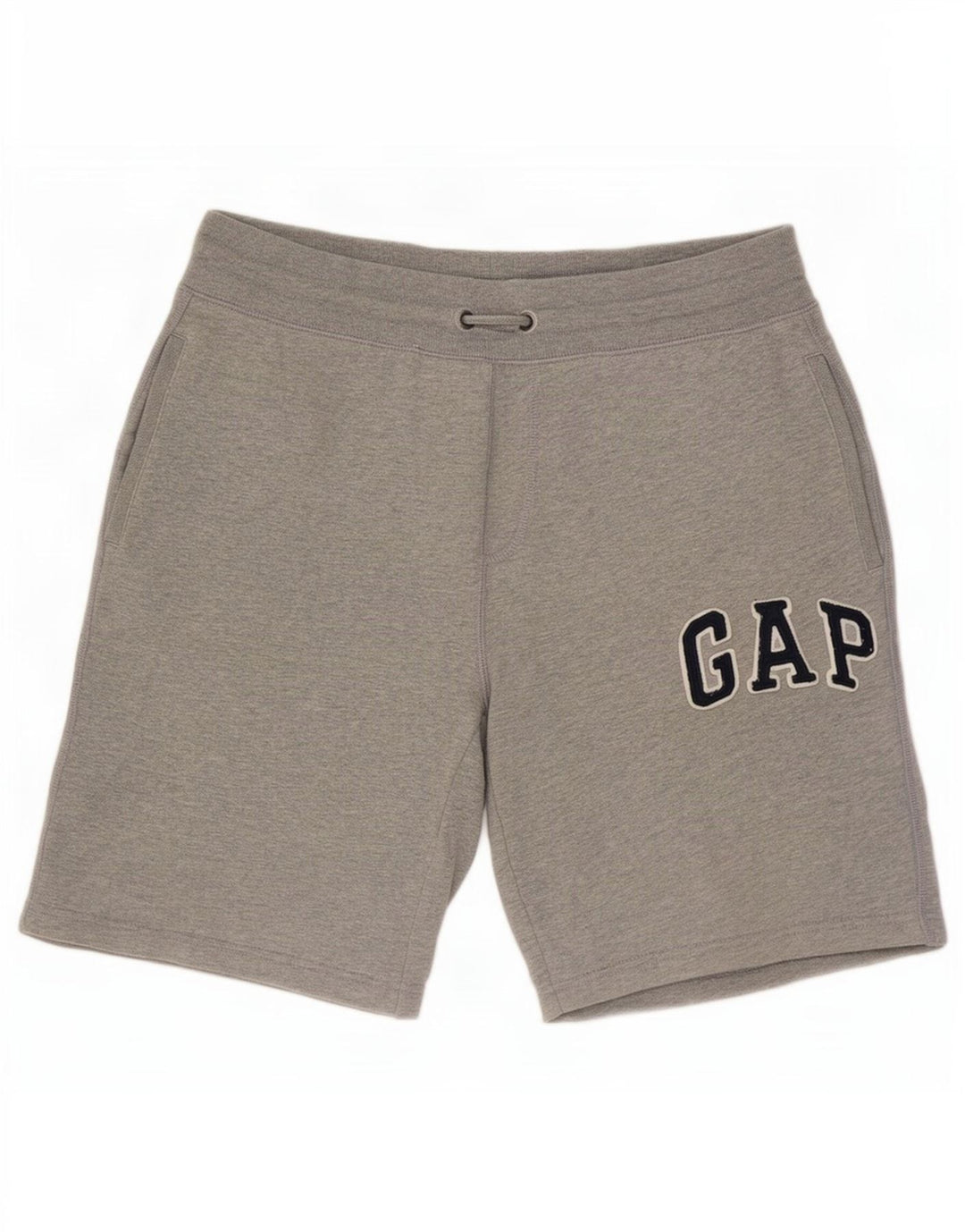 Shorts esportivos gráficos masculinos Gap algodão cinza médio