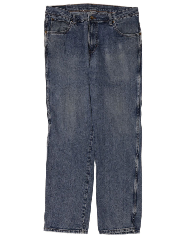 Wrangler Masculino Regular Straight Jeans W36 L32 Azul Algodão
