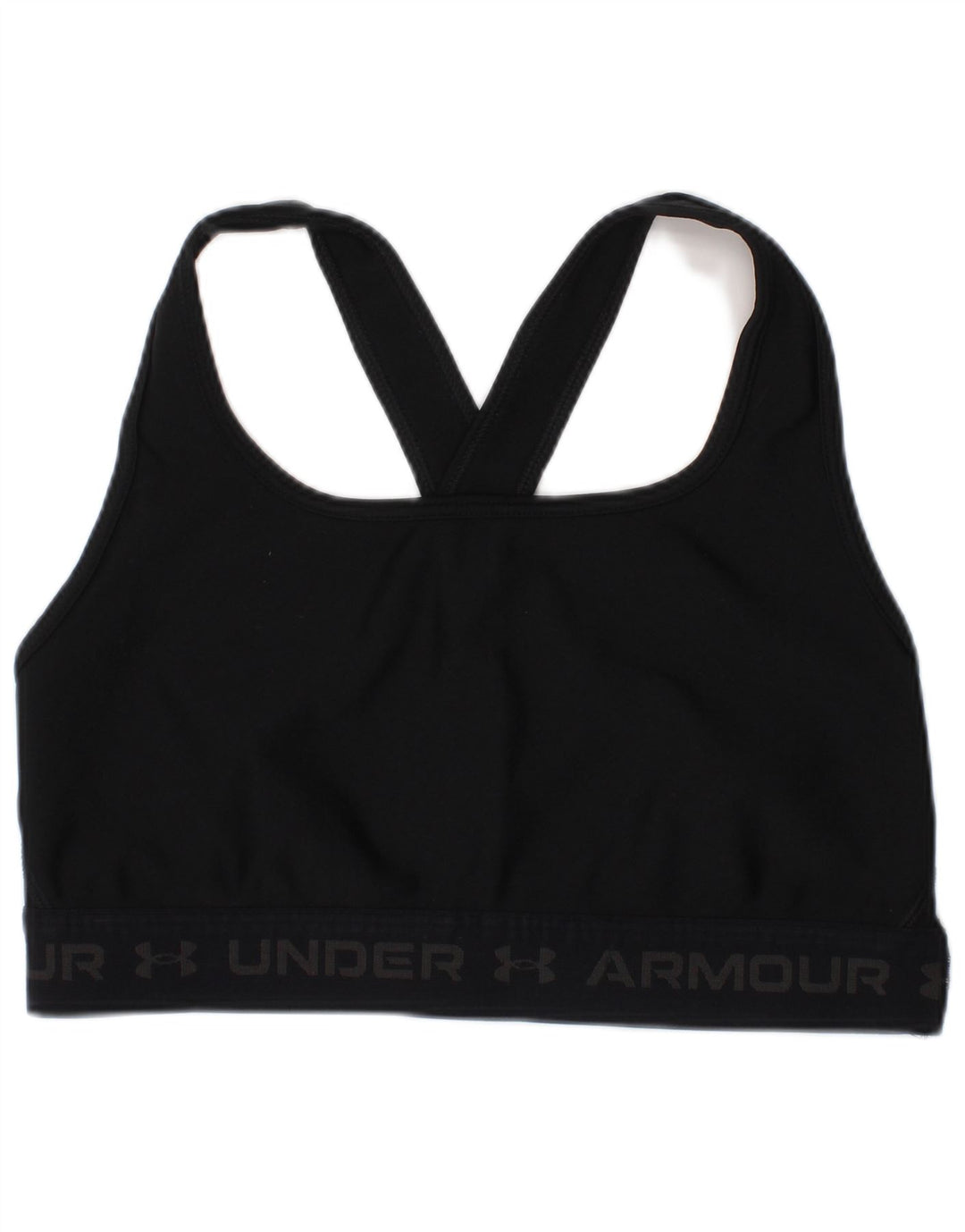 Sutiã esportivo gráfico de compressão feminino Under Armour Top médio preto esportivo