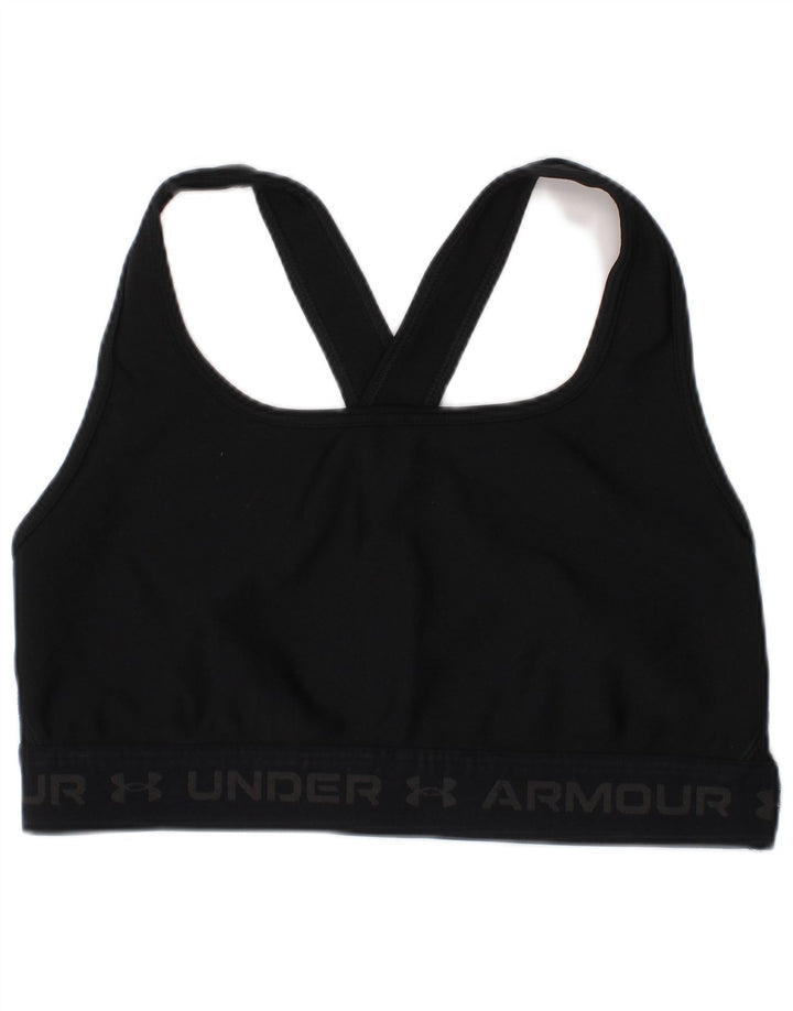 Sutiã esportivo gráfico de compressão feminino Under Armour Top médio preto esportivo