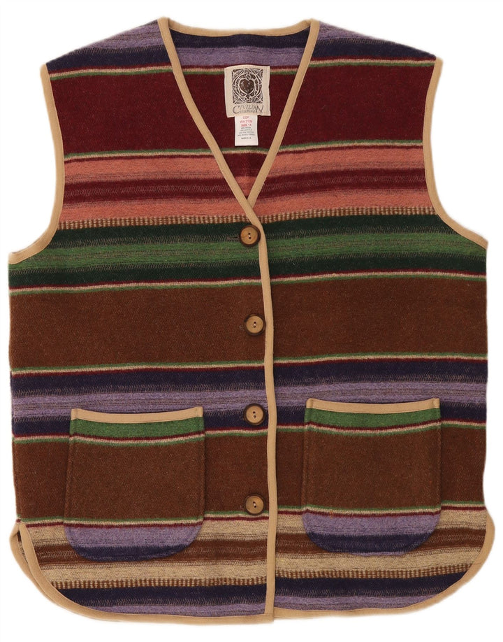 Suéter cardigã feminino grande CIVILIAN Reino Unido 14 grande multicolorido
