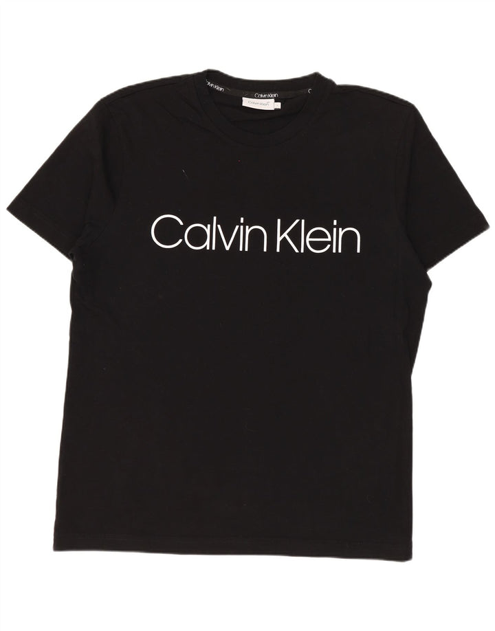 Camiseta masculina CALVIN KLEIN com estampa gráfica grande preta