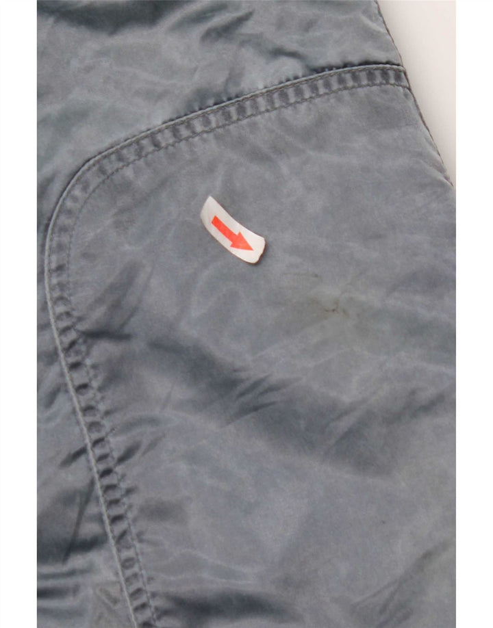 Jaqueta corta-vento superdimensionada com capuz feminino vintage IT 44 azul médio