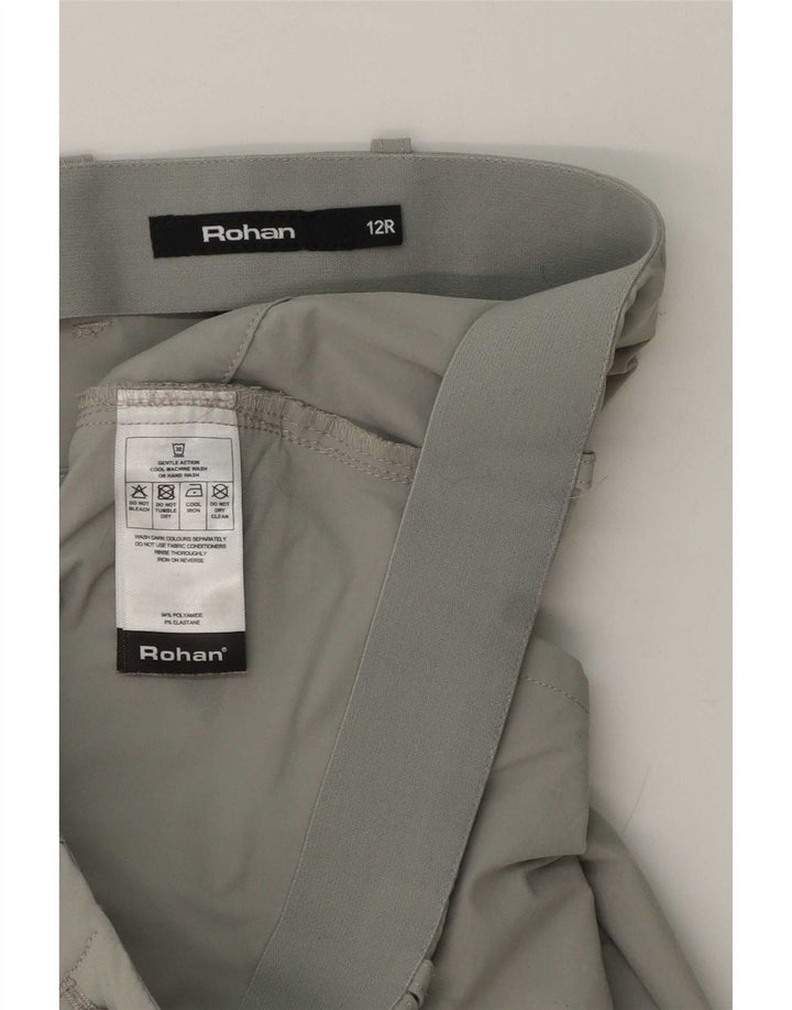 Calça cargo feminina Rohan Slim UK 12 médio W32 L30 cinza poliamida