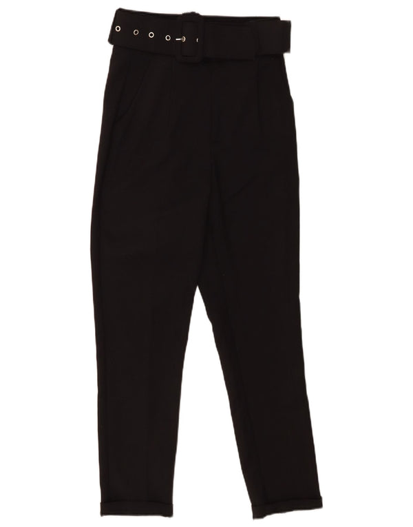 Calça feminina Karol cintura alta slim fit casual XS W26 L25 poliéster preto