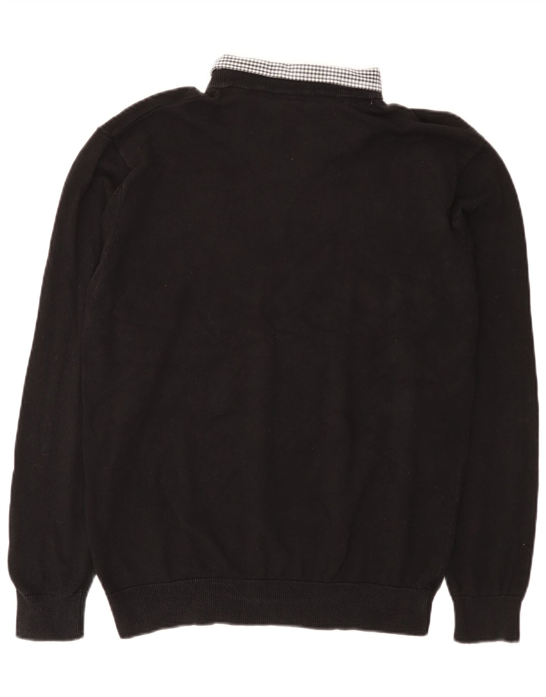 Suéter masculino Pierre Cardin com decote em V grande algodão preto