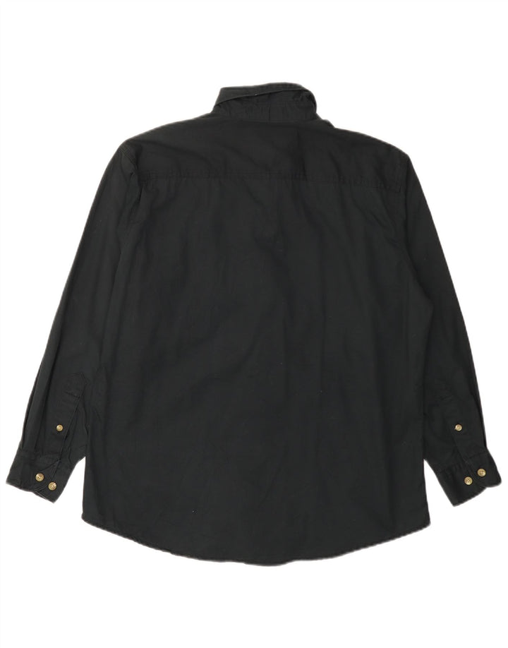 Camisa oversized feminina LEE Reino Unido 14 algodão preto médio