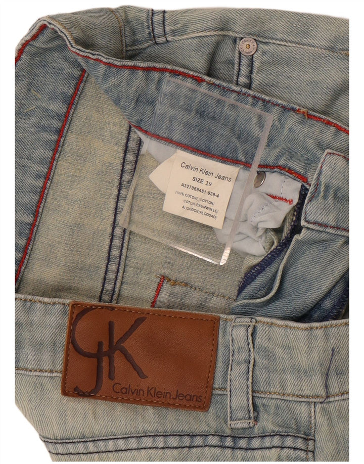 Calça jeans reta feminina Calvin Klein W29 L32 algodão azul