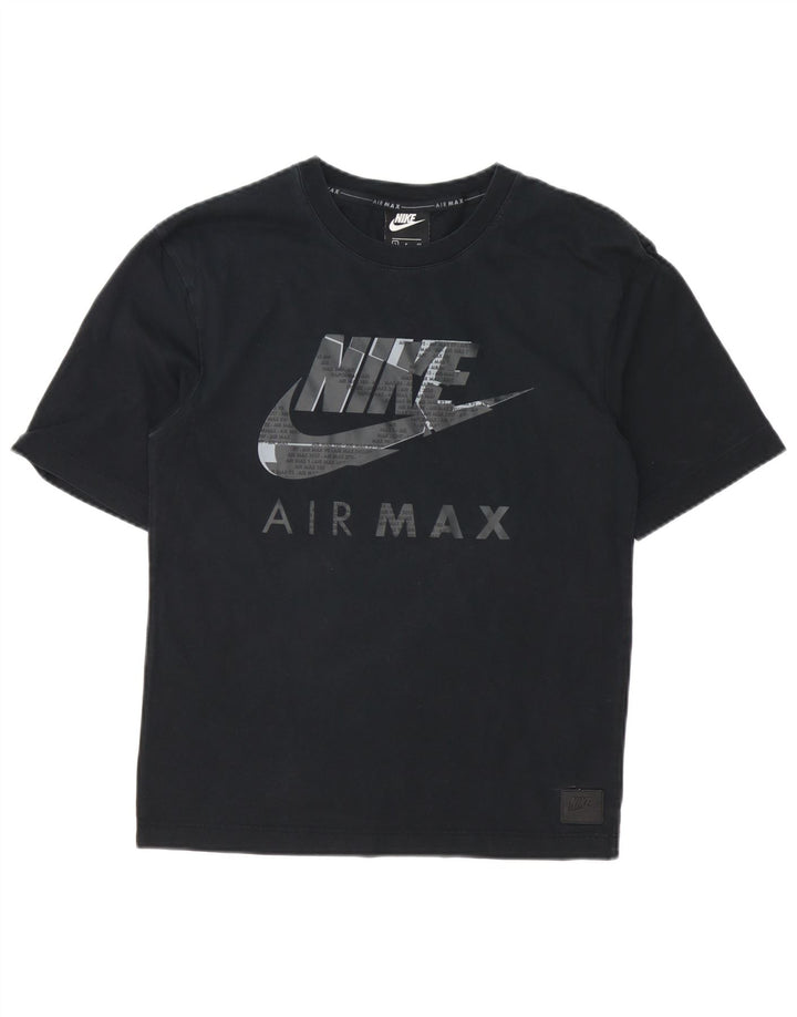 Camiseta Nike masculina gráfica top pequeno algodão preto