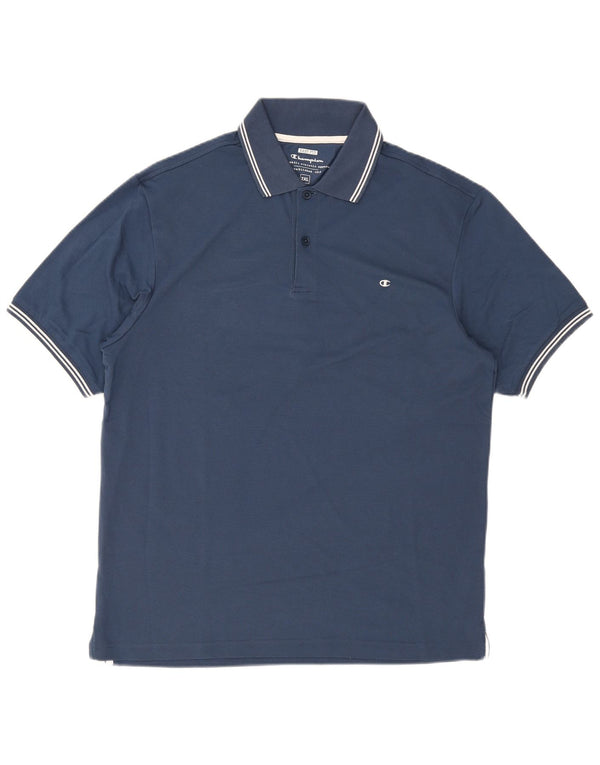 Camisa polo masculina Champion Easy Fit 2XL algodão listrado azul marinho