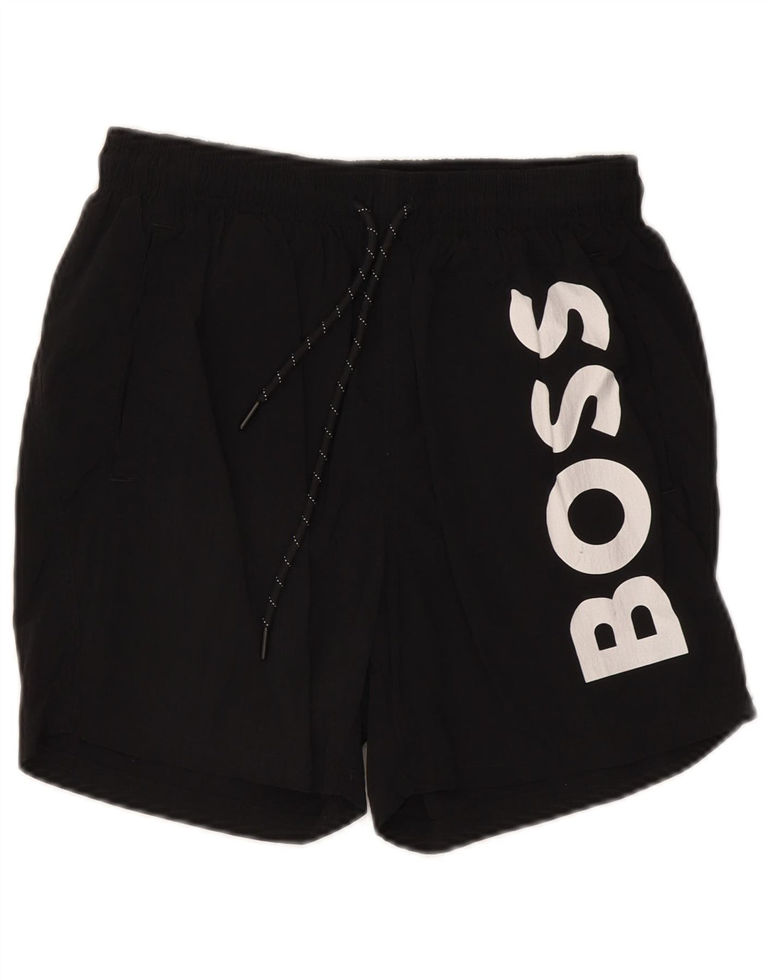 Hugo Boss Shorts de natação masculino gráfico pequeno preto poliamida