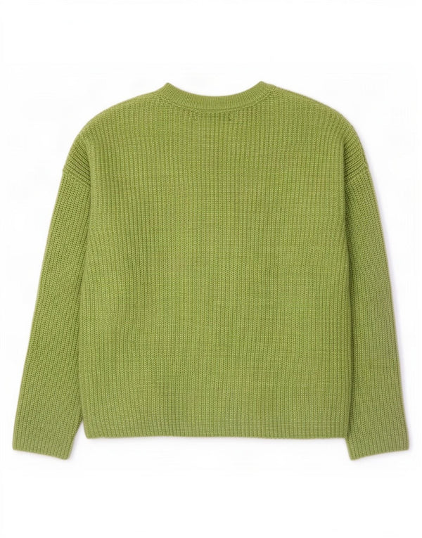 Suéter feminino Marks & Spencer com gola canoa e poliéster verde pequeno Reino Unido 10