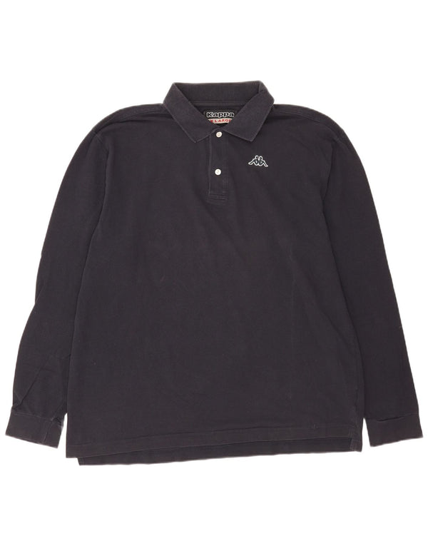 Camisa polo masculina de manga comprida Kappa XL azul marinho algodão