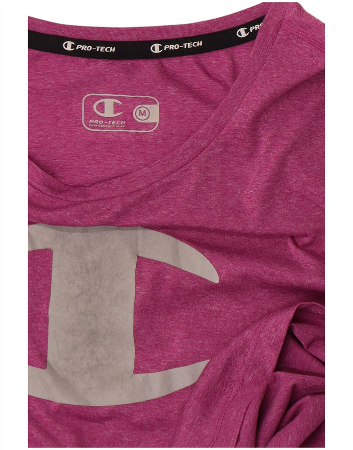 Camiseta feminina estampada Champion UK 12 rosa médio