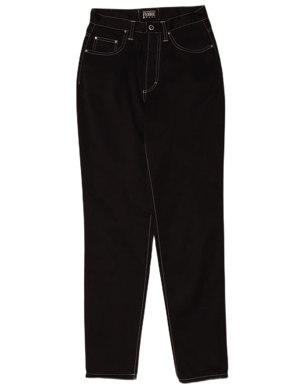 Calça feminina Ferre cintura alta slim fit casual W29 L31 algodão preto