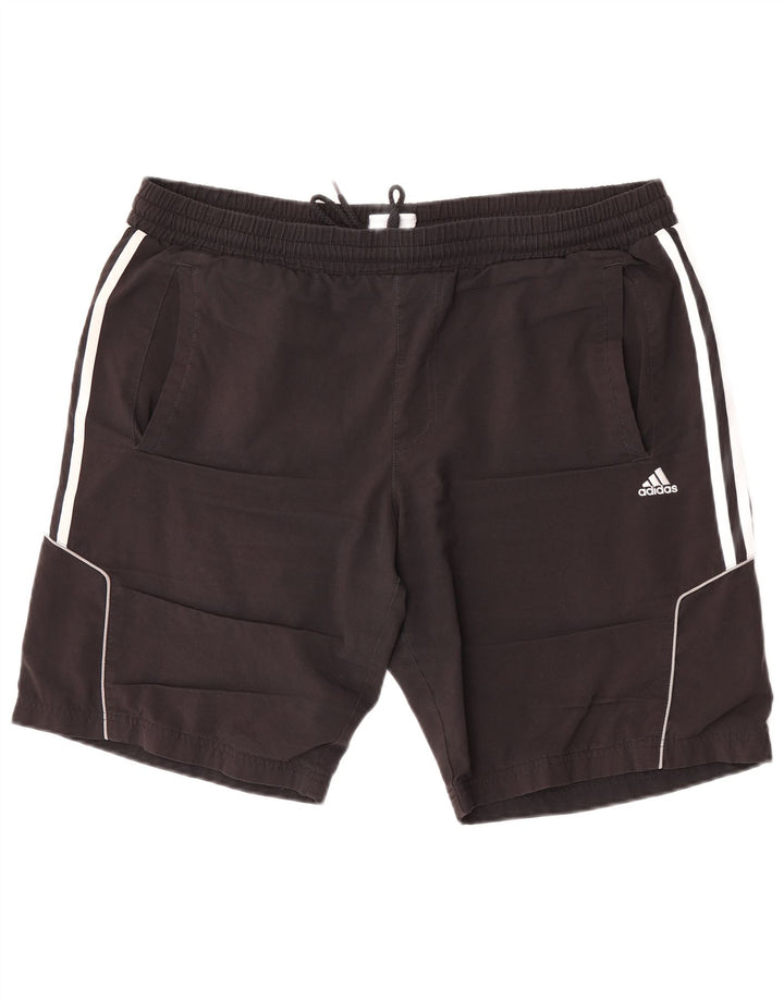 Shorts esportivos masculinos Adidas grande poliéster preto