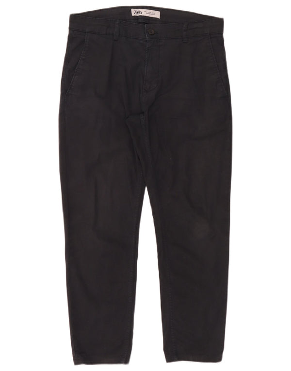 Zara Mens Slim Chino Calças EU 40 Médio W31 L26 Preto