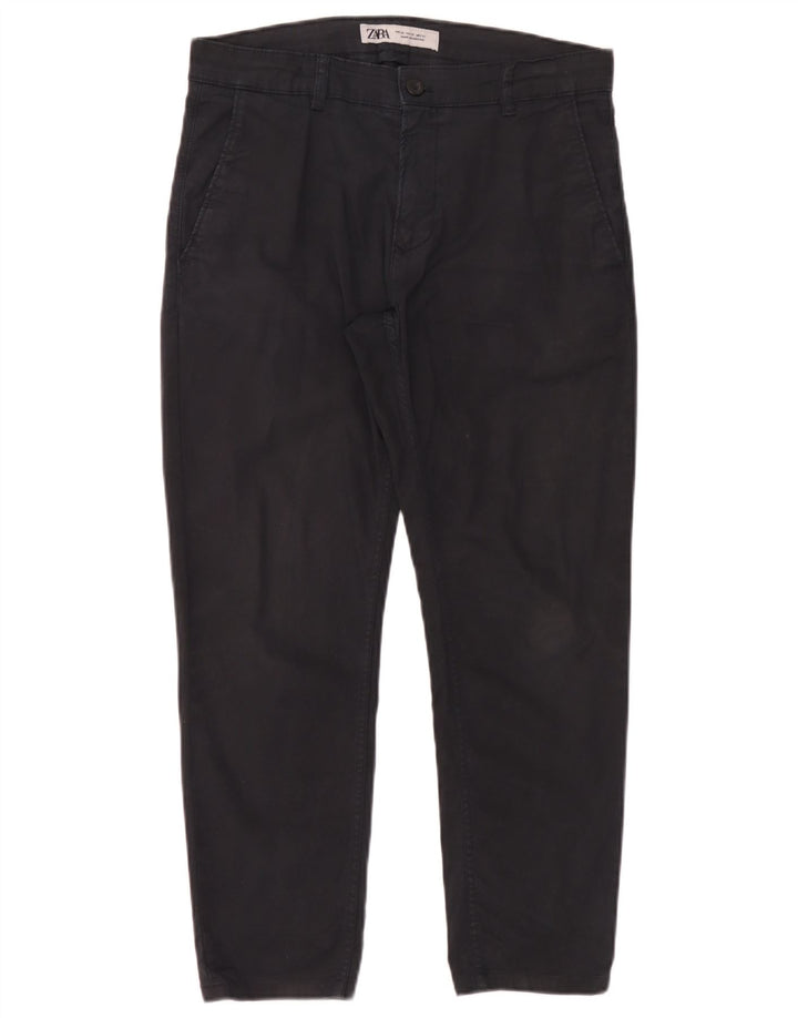 Zara Mens Slim Chino Calças EU 40 Médio W31 L26 Preto