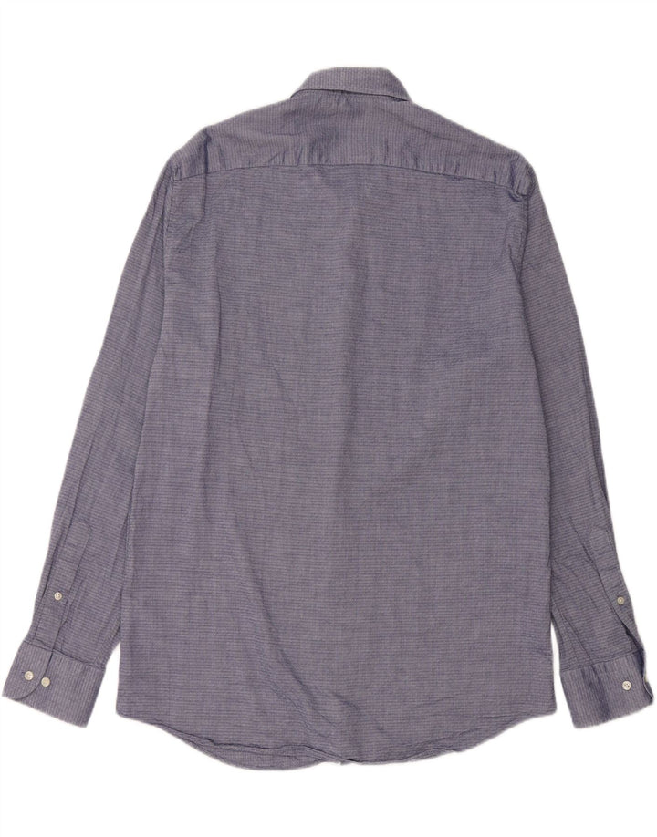 Camisa masculina Tommy Hilfiger tamanho 42 16 1/2 médio azul marinho geométrico
