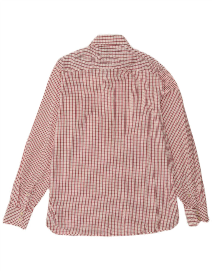 Camisa masculina Tommy Hilfiger média vermelha xadrez algodão