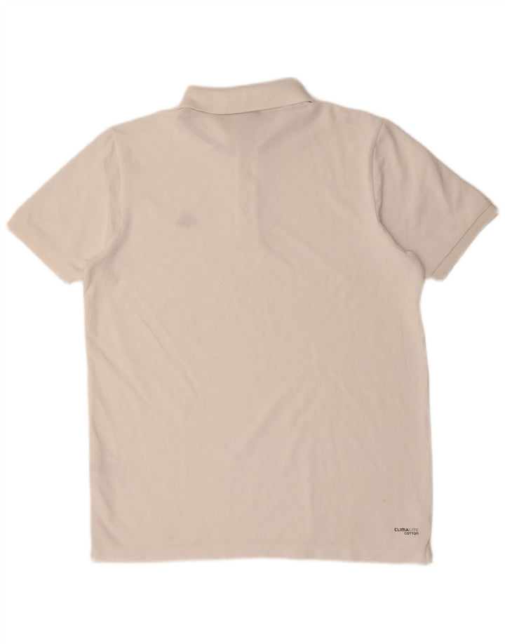 ADIDAS Mens Clima 365 Polo Shirt Grande Algodão Branco