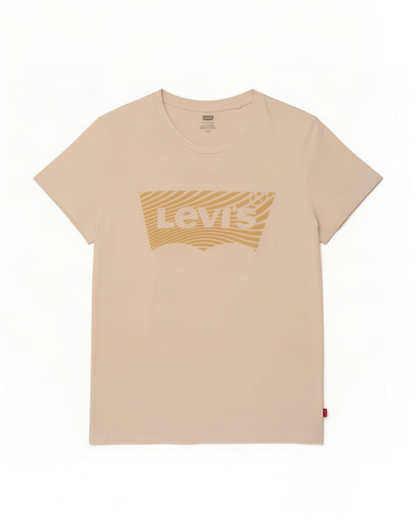 Camiseta feminina gráfica Levi's UK 14 grande branca