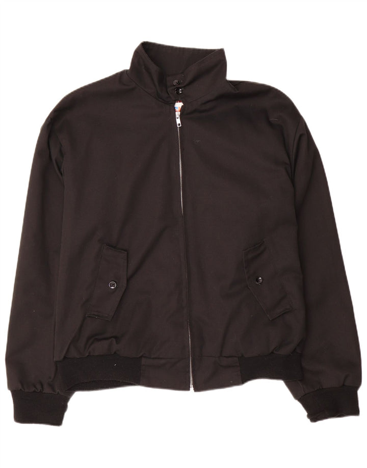 Jaqueta bomber masculina vintage UK 38 poliéster preto médio