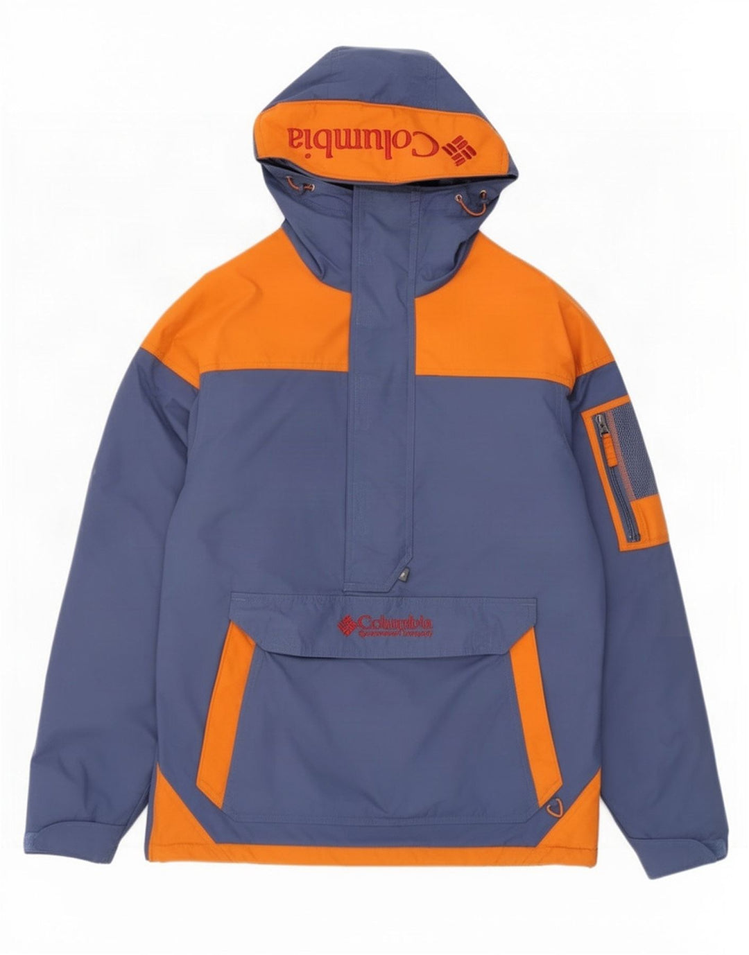 Jaqueta masculina Columbia Graphic Anorak Reino Unido 36 pequeno bloco colorido azul marinho