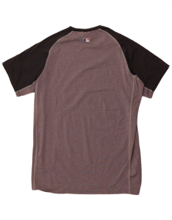 Camiseta masculina NIKE Top cinza médio colorblock poliéster