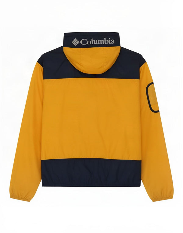 Jaqueta de chuva masculina com capuz Columbia UK 42 XL amarelo colorblock