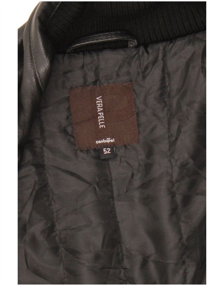 Casaco de couro masculino Conbipel IT 52 grande couro preto