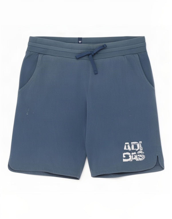 Shorts esportivos gráficos masculinos Adidas UK 40/42 médio azul marinho algodão