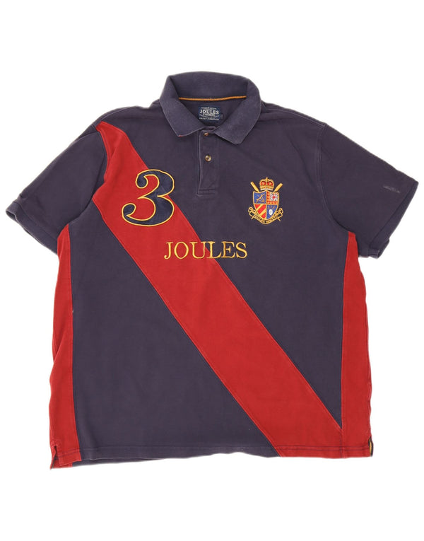 Camisa polo masculina Joules 2XL algodão colorblock azul marinho