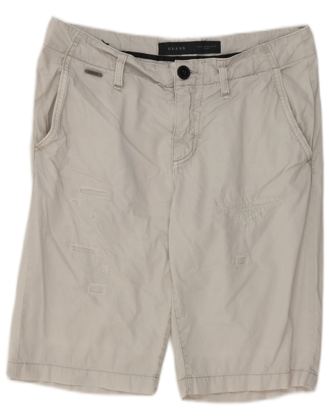 Guess Mens Chino Shorts W29 Pequeno Algodão Cinza