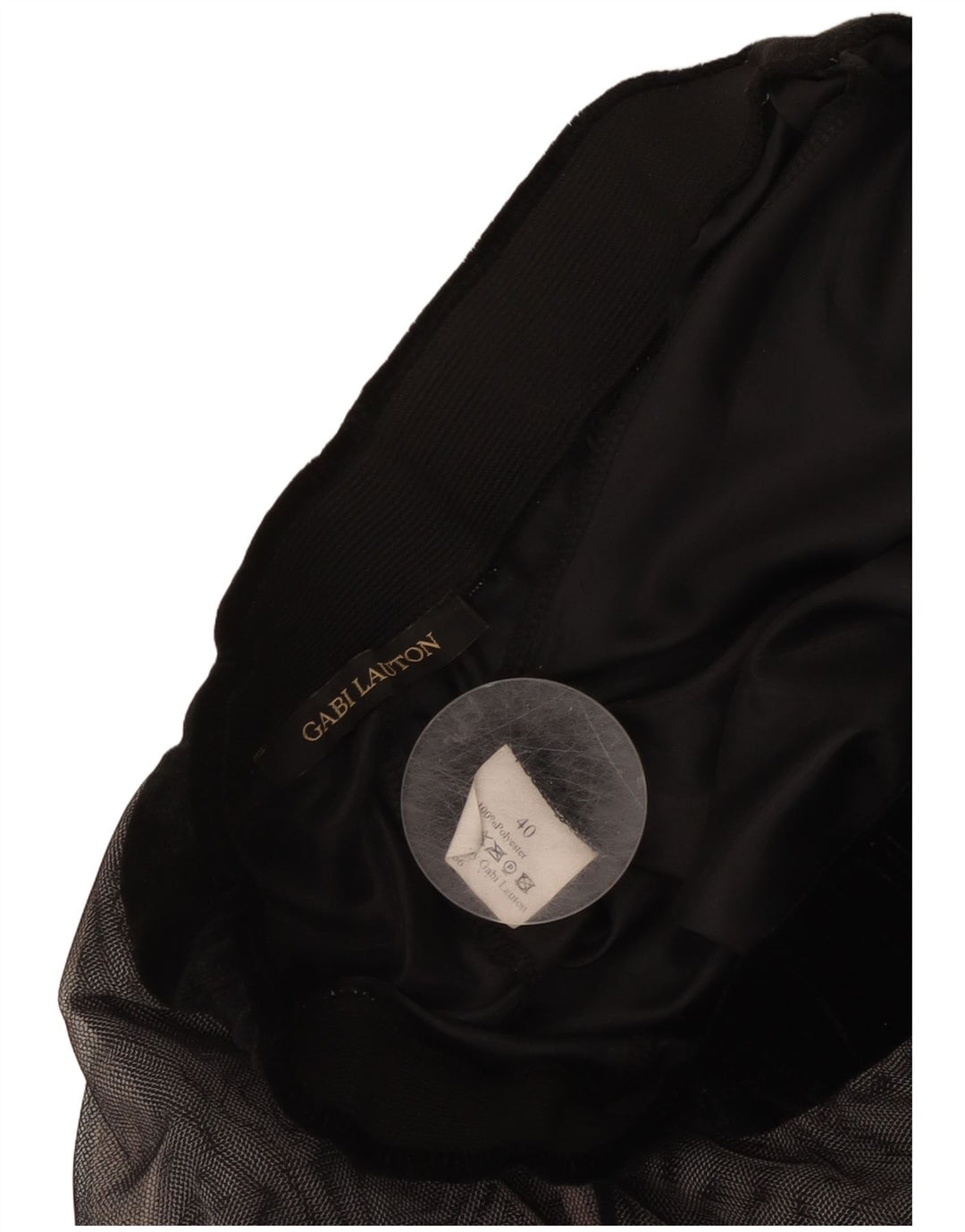 Saia larga feminina GABI LAUTON EU 40 médio W28 poliéster preto