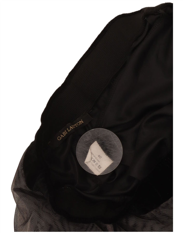 Saia larga feminina GABI LAUTON EU 40 médio W28 poliéster preto