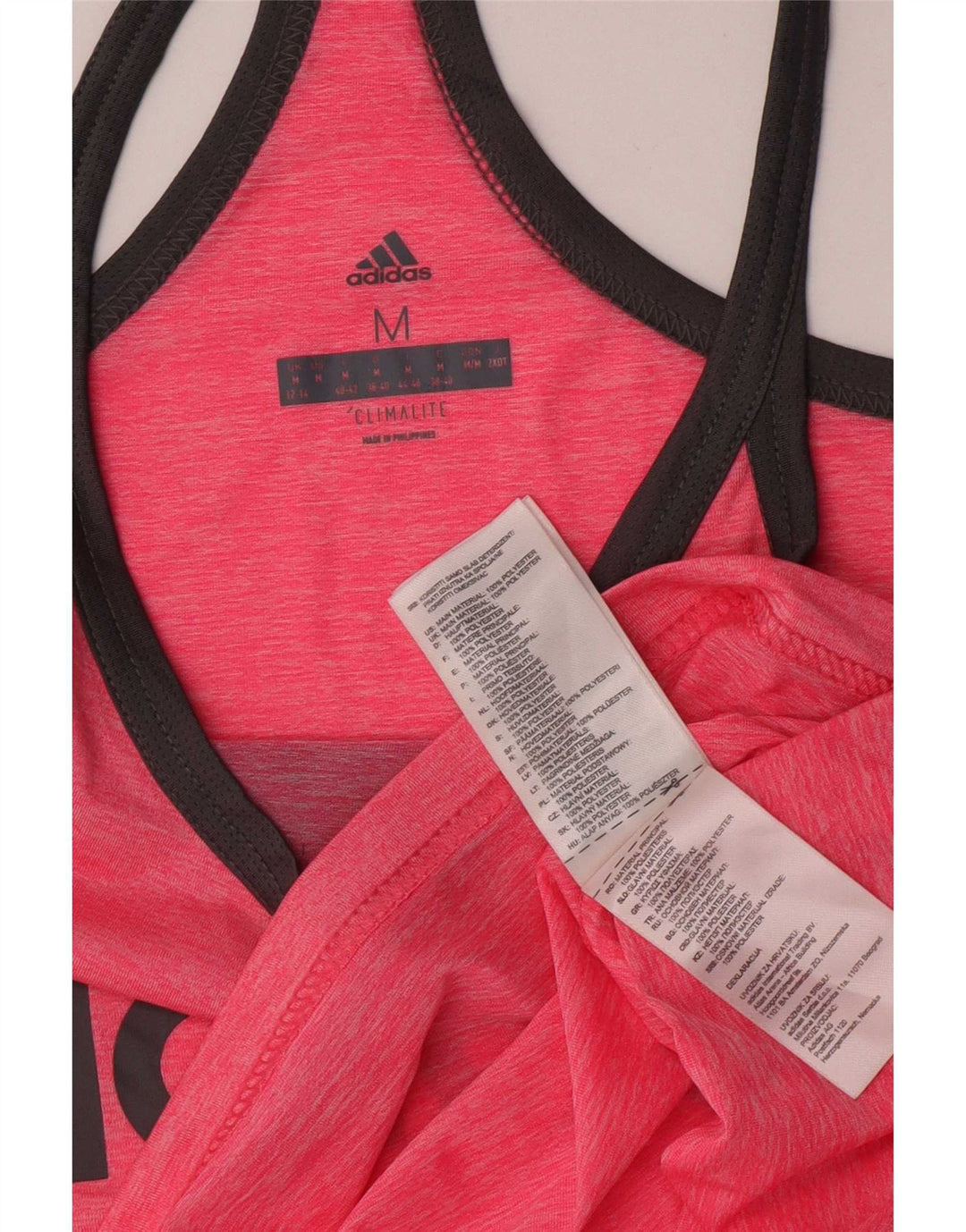 Adidas Feminino Climacool Graphic Vest Top UK 12/14 Médio Rosa Poliéster
