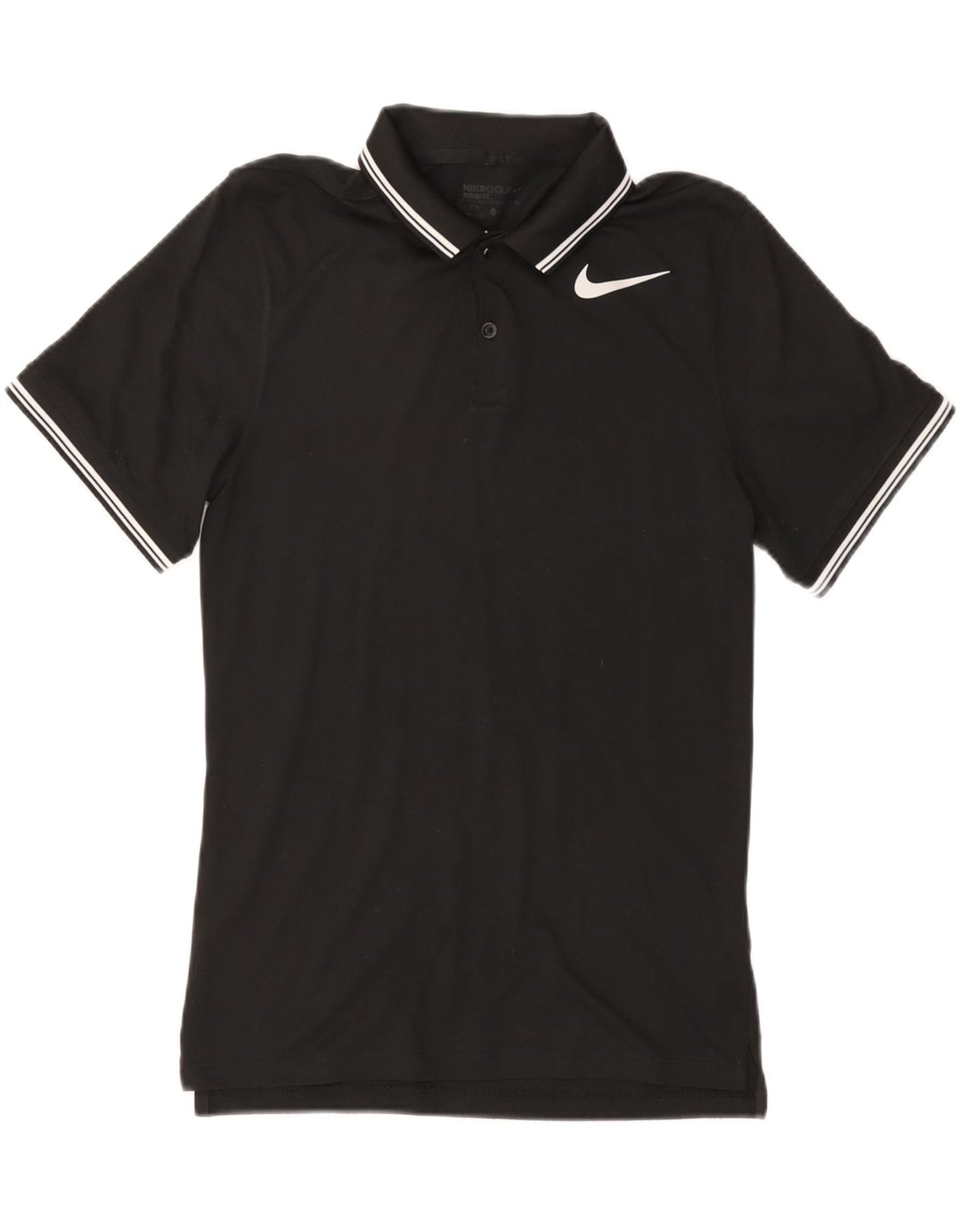 Camisa polo masculina NIKE Dri Fit pequena preta poliéster