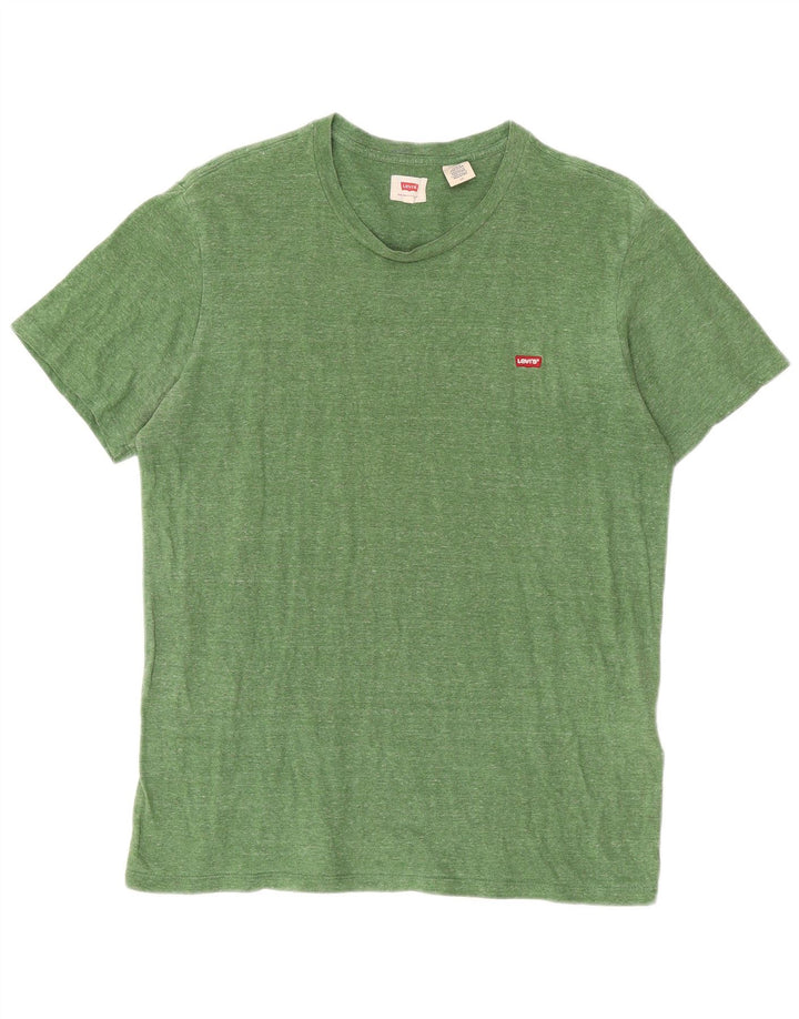 Camiseta masculina LEVI'S grande algodão manchado verde