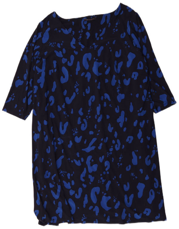 Vestido feminino Marks & Spencer UK 30 7XL azul marinho estampa animal